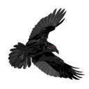  Raven in flight