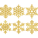  Gold Glitter Snowflakes