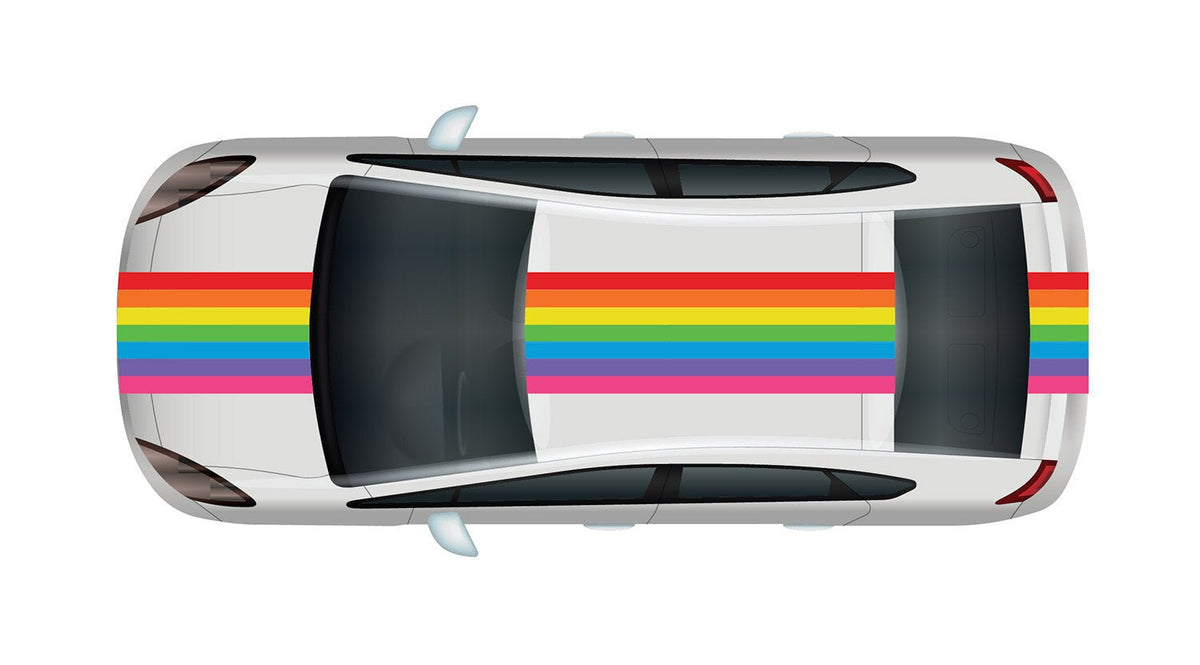 72" Rainbow Stripe - Car Floats Reusable Car Decals