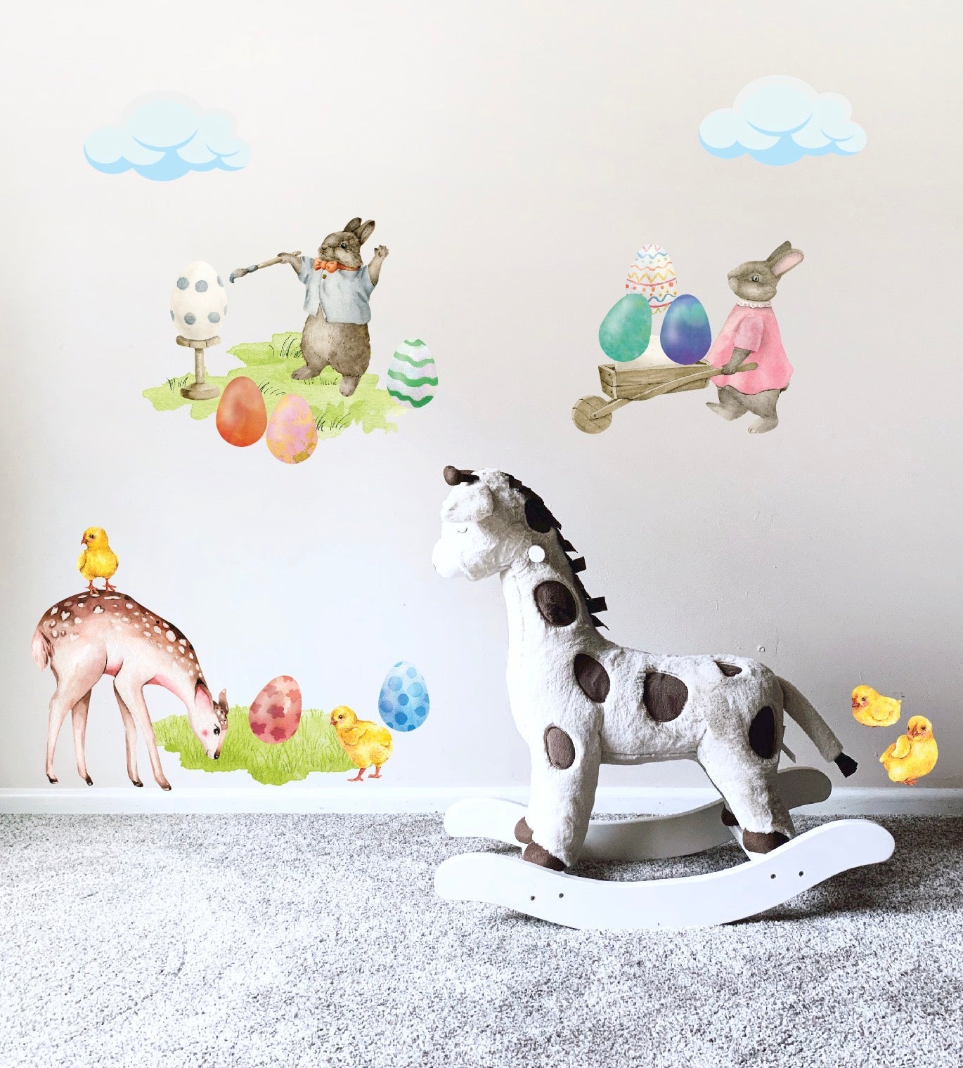 Counting Sheep Wall Decal Nursery Moon Fabric Stickers Watercolor