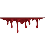 Halloween-themed decal of blood dripping from a Bloody Drips Decal on a white background, made by CoverAlls.