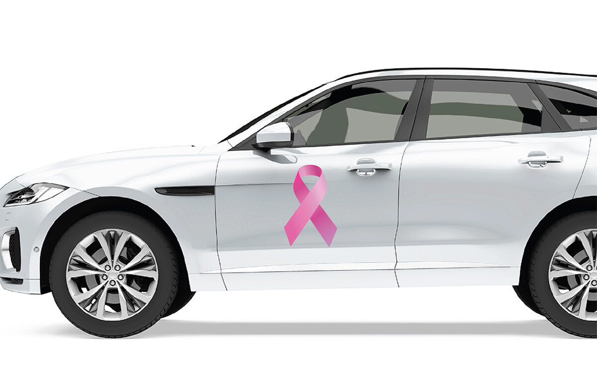 Cancer Ribbon - Car Floats Reusable Car Decals