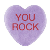 A purple heart-shaped Candy Hearts with 