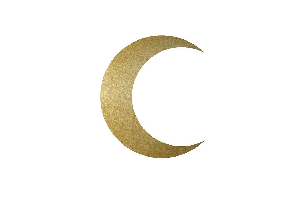 Crescent Moon in Gold - Car Floats Reusable Car Decals