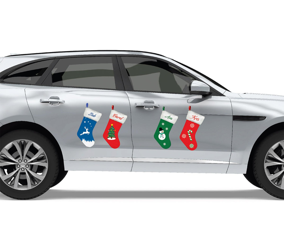 Custom Christmas Stockings - Car Floats Reusable Car Decals