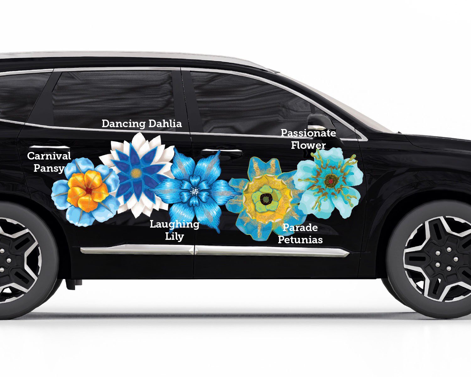 lily flower car decal Dancing Dahlias Decals — Cover-Alls Decals