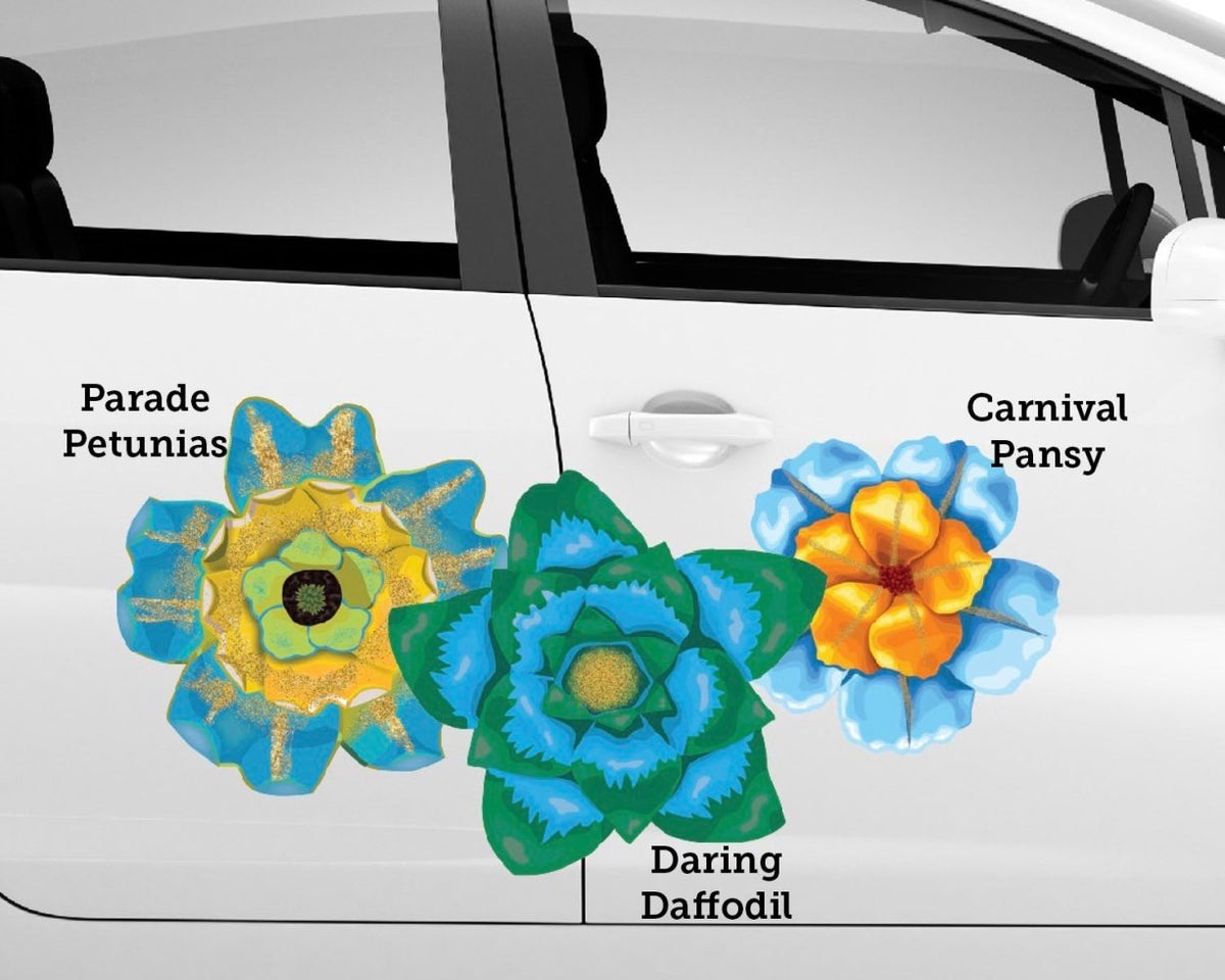 Daring Daffodils - Car Floats Reusable Car Decals