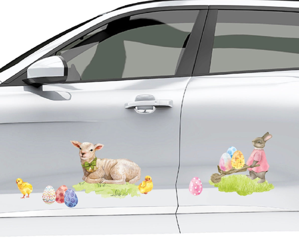 Easter Lamb Decal - Car Floats Reusable Car Decals