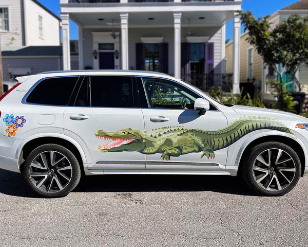 Enormous Alligator - Car Floats Reusable Car Decals