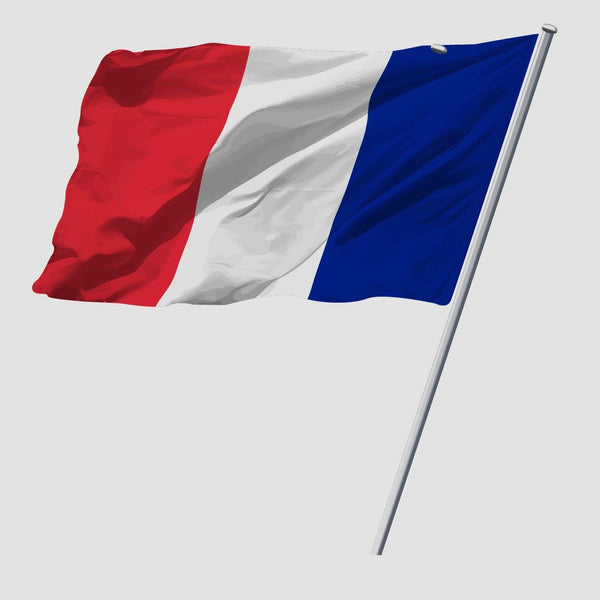 French Flag Flowing in Wind - Car Floats Reusable Car Decals