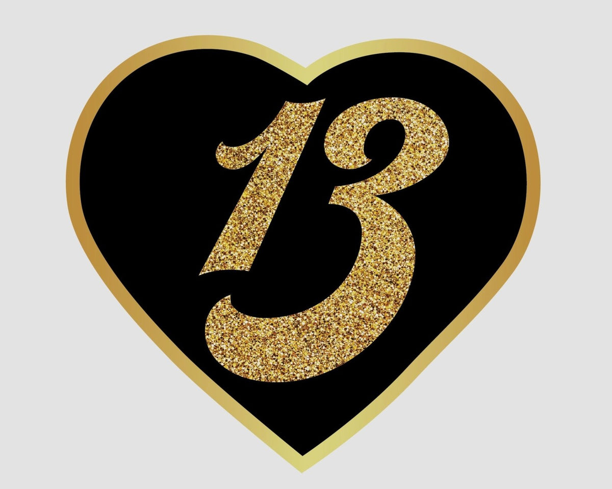 Gold Glitter #13 in Gold Heart -- CoverAlls Decals â Coveralls