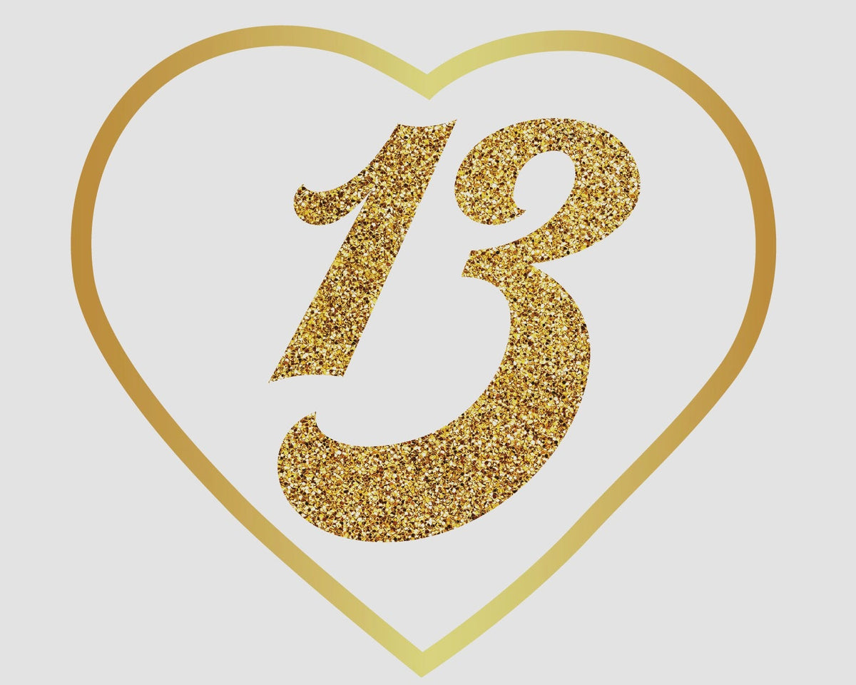 Gold Glitter #13 in Gold Heart - Car Floats Reusable Car Decals