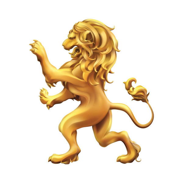 Golden Heraldic Lion Decal - Car Floats Reusable Car Decals