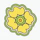  Groovy Flower — yellow/green