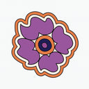  Groovy Flower — purple/orange