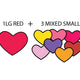  Package (1 large red heart & 3 mixed small)