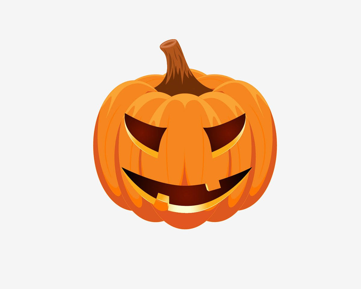 Halloween themed Jack O' Lantern Pumpkin Decals on a white background.