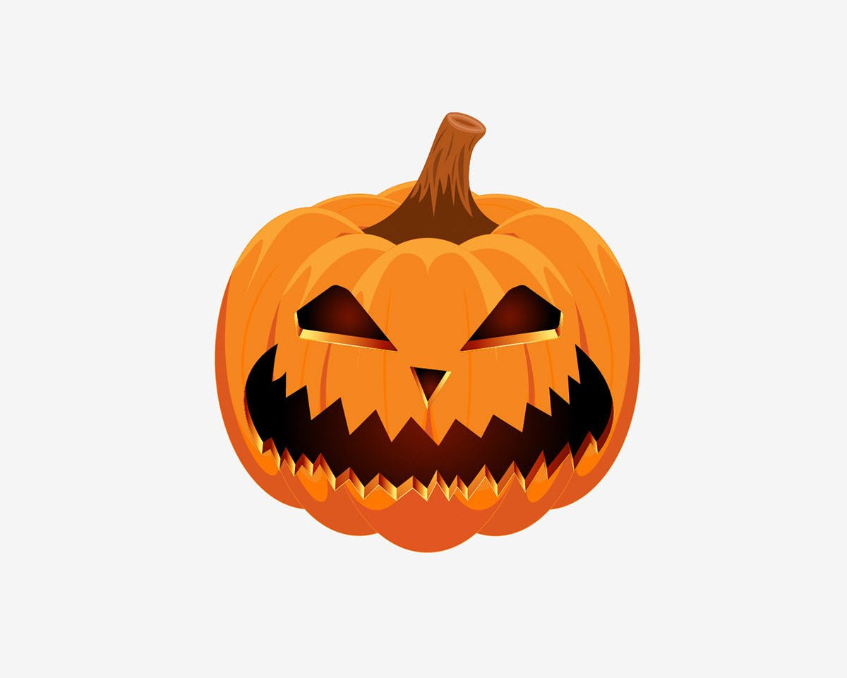A Halloween themed decal featuring a CoverAlls jack o lantern on a white background.