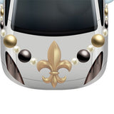 Large Gold Fleur-de-Lis Car Hood Medallion - Car Floats Reusable Car Decals