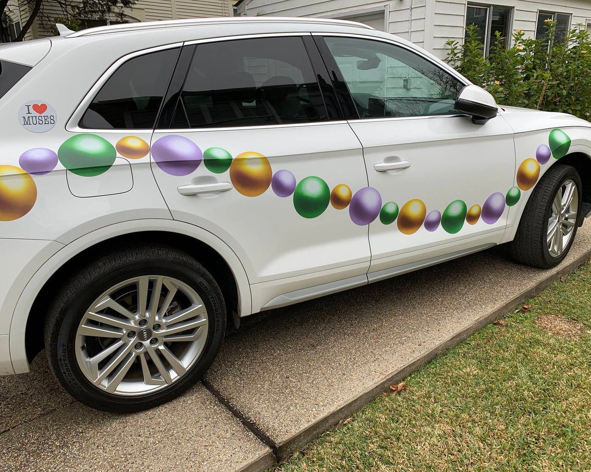 Mardi Gras Bead Decals - Car Floats Reusable Car Decals