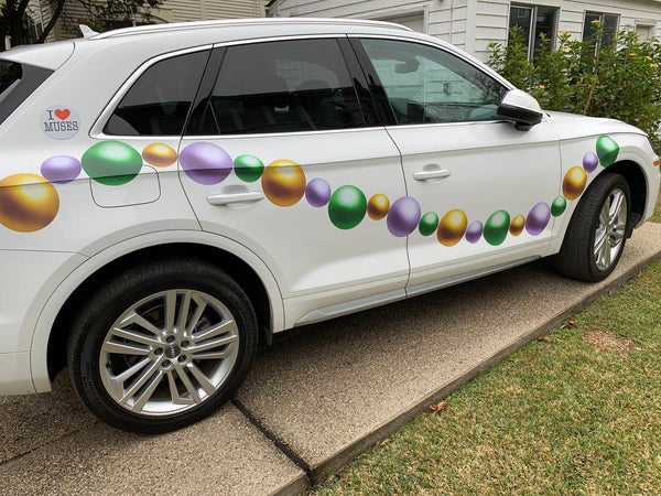 Mardi Gras Bead Decals - Car Floats Reusable Car Decals