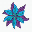  Psychedelic Lily — blue/purple