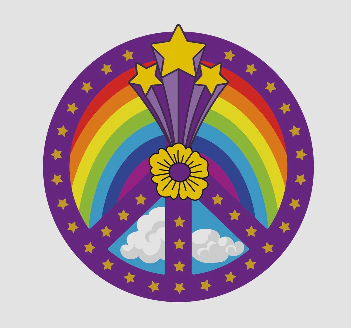 Purple Shooting Star Peace Sign - CoverAlls Decals
