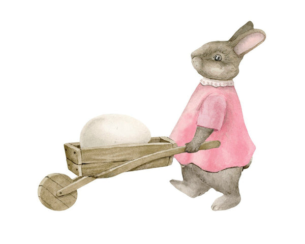 Rabbit with Wheelbarrow - Car Floats Reusable Car Decals