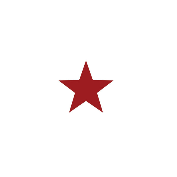 A simple Cover-Alls Red, White or Blue Star Decal centered on a plain white background, symbolizing the unity of the 50 states.