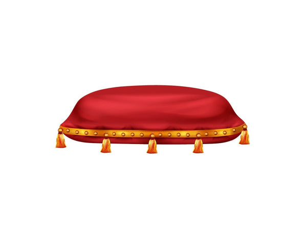 Royal Red Pillow with Gold Tassels for Dogs - CoverAlls Decals