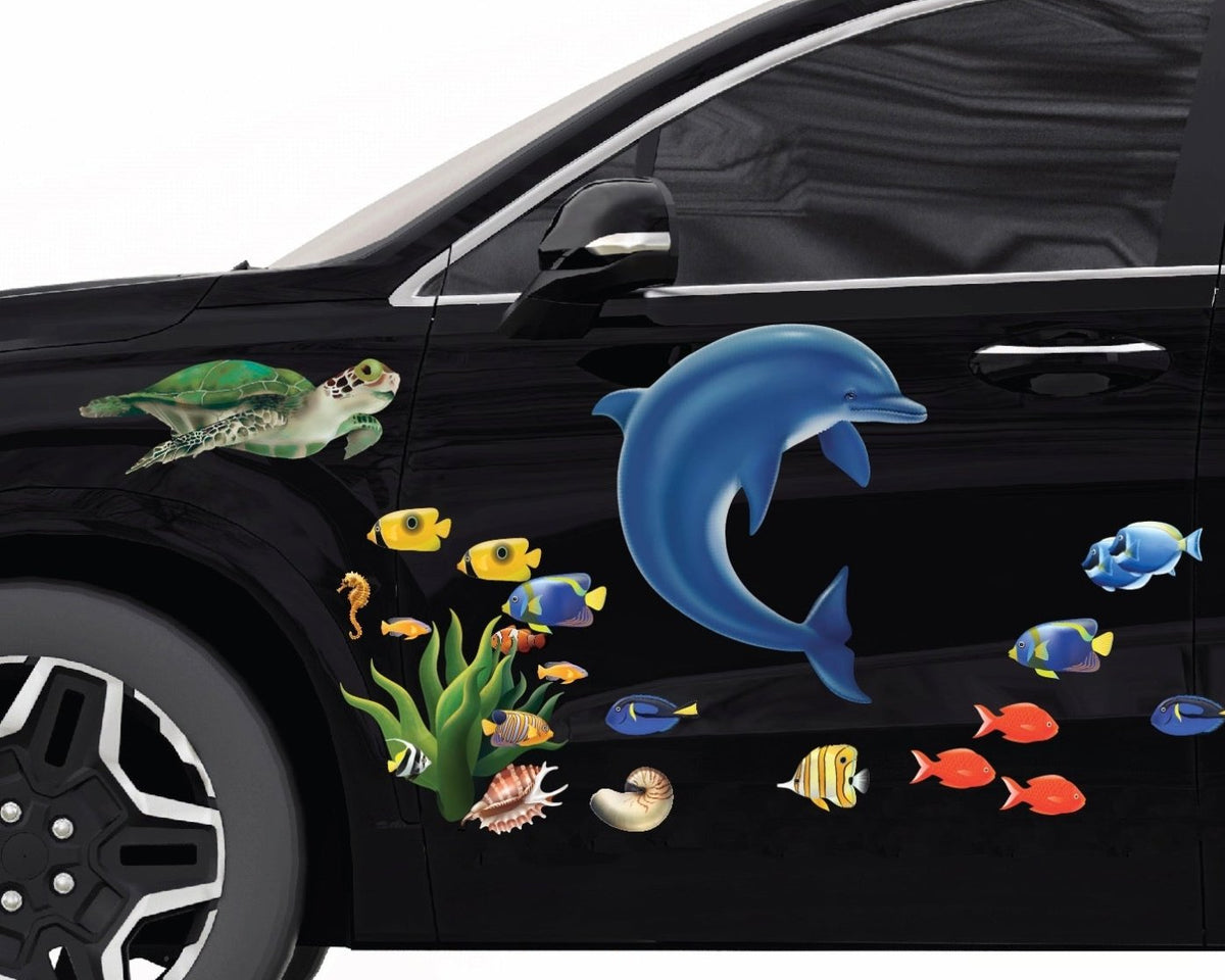 Seahorses - Car Floats Reusable Car Decals