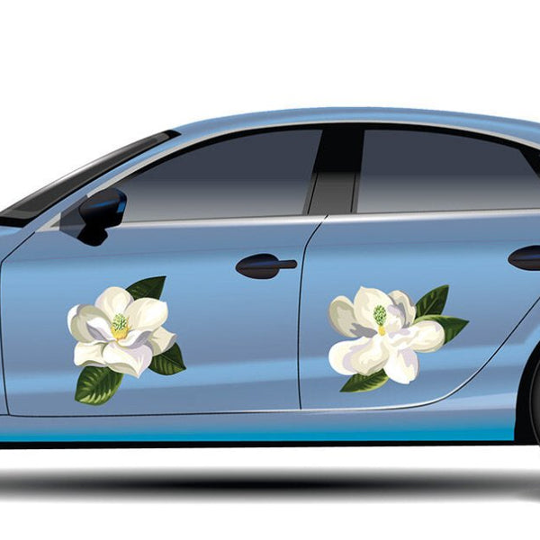 Southern Magnolia Blossoms - Car Floats Reusable Car Decals