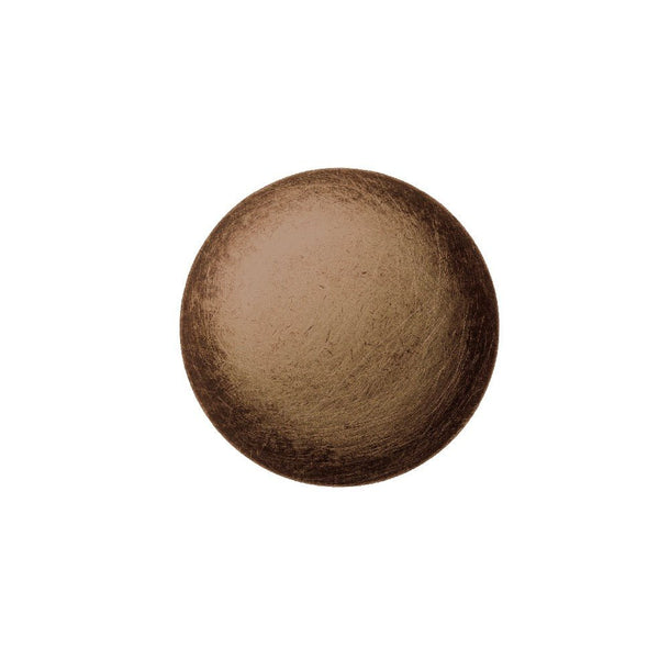 A textured bronze sphere with Cover-Alls Steampunk Rivet Decals, isolated on a white background.