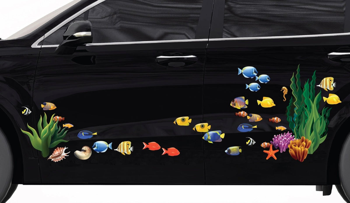 Tropical Fish - Car Floats Reusable Car Decals